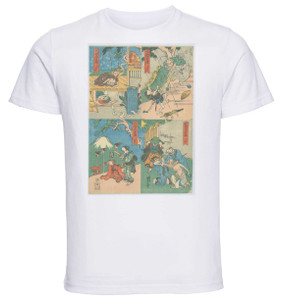 T-shirt Unisex - White - Ukiyo-e - Kuniyoshi - The Monster's Chūshingura Act Five-eight - 10 T-shirt Unisex - White - Ukiyo-e - Kuniyoshi - The Monster's Chūshingura Act Five-eight - 10