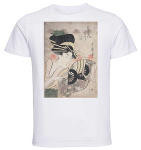 T-shirt Unisex - White - Ukiyo-e - Utamaro - Courtesan Ichikawa - 08 T-shirt Unisex - White - Ukiyo-e - Utamaro - Courtesan Ichikawa - 08