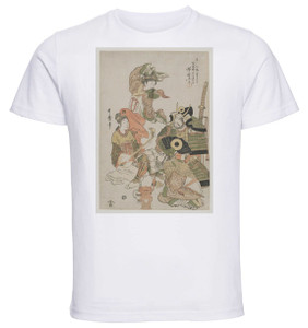 T-shirt Unisex - White - Ukiyo-e - Utamaro - Katō Kiyomasa At A Party With Korean Dancers - 15 T-shirt Unisex - White - Ukiyo-e - Utamaro - Katō Kiyomasa At A Party With Korean Dancers - 15