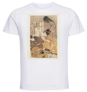 T-shirt Unisex - White - Ukiyo-e - Utamaro - One Hundred Stories Of Demons And Spirits - 03 T-shirt Unisex - White - Ukiyo-e - Utamaro - One Hundred Stories Of Demons And Spirits - 03