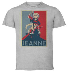 T-shirt Unisex - Grey - Propaganda - Fate Grand Order Jeanne D'arc Variant 5 T-shirt Unisex - Grey - Propaganda - Fate Grand Order Jeanne D'arc Variant 5