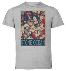 T-Shirt Unisex - Grey - Propaganda - Jojo's Bizarre Adventure - Stone Ocean Characters T-Shirt Unisex - Grey - Propaganda - Jojo's Bizarre Adventure - Stone Ocean Characters