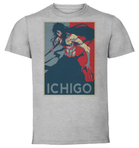 T-Shirt Unisex - Grey - Propaganda - Bleach - Ichigo Variant T-Shirt Unisex - Grey - Propaganda - Bleach - Ichigo Variant
