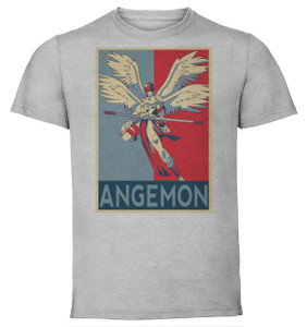 T-Shirt Unisex - Grey - Propaganda - Digimon - Angemon