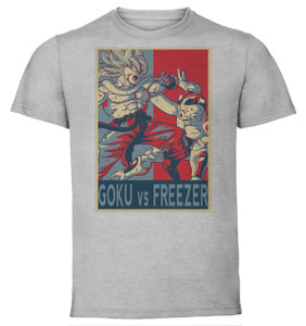 T-Shirt Unisex - Grey - Propaganda - Dragon Ball - Goku vs Freezer T-Shirt Unisex - Grey - Propaganda - Dragon Ball - Goku vs Freezer