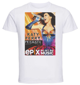 T-Shirt Unisex - White - Playbill - Great Music - Katy Perry - The Prismatic World Tour