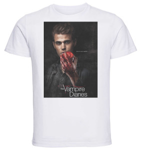 T-Shirt Unisex - White - Playbill - TV Series - The Vampire Diaries - Blood Stefan Salvatore T-Shirt Unisex - White - Playbill - TV Series - The Vampire Diaries - Blood Stefan Salvatore