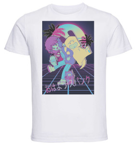T-Shirt Unisex - White - Vaporwave 80s Style - Hello Spank - Characters T-Shirt Unisex - White - Vaporwave 80s Style - Hello Spank - Characters