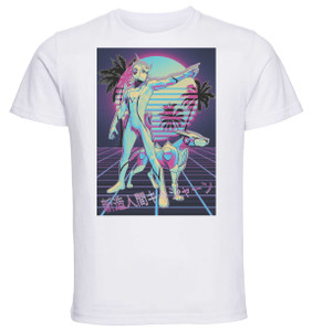 T-Shirt Unisex - White - Vaporwave 80s Style - Kyashan Neo-Human Casshern - Characters