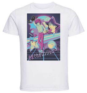T-Shirt Unisex - White - Vaporwave 80s Style - Orange Road - Characters Variant T-Shirt Unisex - White - Vaporwave 80s Style - Orange Road - Characters Variant
