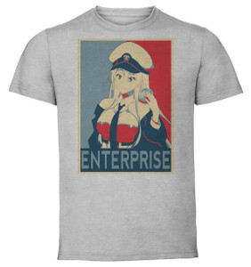 T-Shirt Unisex - Grey - Propaganda - Azur Lane Anime Enterprise T-Shirt Unisex - Grey - Propaganda - Azur Lane Anime Enterprise