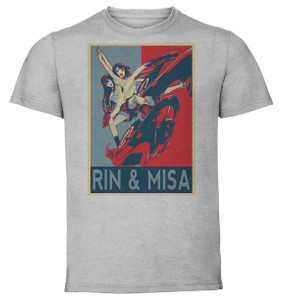 T-Shirt Unisex - Grey - Propaganda - Kandagawa Jet Girls - Rin Namiki and Misa Aoi