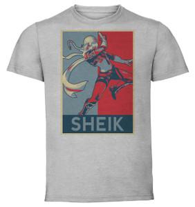 T-Shirt Unisex - Grey - Propaganda - Smash Bros - Sheik variant