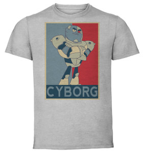 T-Shirt Unisex - Grey - Propaganda - Teen Titans Go Cyborg
