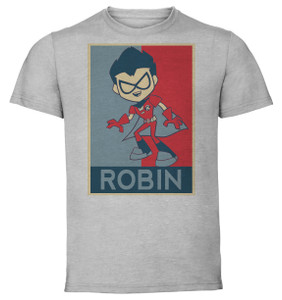 T-Shirt Unisex - Grey - Propaganda - Teen Titans GO Robin
