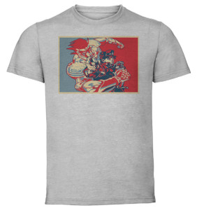 T-Shirt Unisex - Grey - Propaganda Full - Pixel Art JoJo All Star - Joseph Joestar B