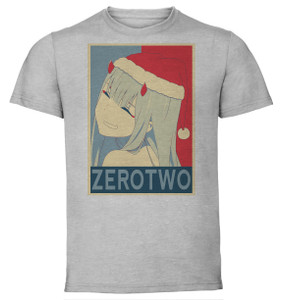 T-Shirt Unisex - Grey - Propaganda - Darling in the Franxx - Zerotwo variant 5 T-Shirt Unisex - Grey - Propaganda - Darling in the Franxx - Zerotwo variant 5