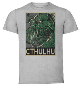 T-Shirt Unisex - Grey - Propaganda - Lovecraft - Cthulhu  (green)