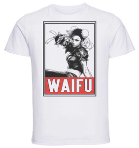 T-Shirt Unisex - White - Waifu - Street Fighter Chun-Li
