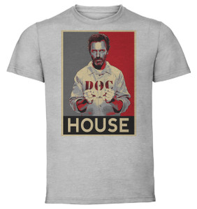 T-Shirt Unisex - Grey - Propaganda - Doctor House - House Variant 2 (Grey-Red)