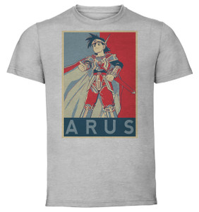 T-Shirt Unisex - Grey - Propaganda - Dragon Quest Emblem Of Roto - Arus Variant T-Shirt Unisex - Grey - Propaganda - Dragon Quest Emblem Of Roto - Arus Variant