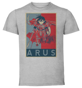 T-Shirt Unisex - Grey - Propaganda - Dragon Quest Emblem Of Roto - Arus T-Shirt Unisex - Grey - Propaganda - Dragon Quest Emblem Of Roto - Arus