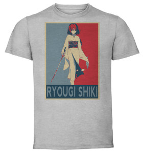 T-Shirt Unisex - Grey - Propaganda - Fate Grand Order Ryougi Shiki T-Shirt Unisex - Grey - Propaganda - Fate Grand Order Ryougi Shiki