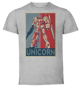T-Shirt Unisex - Grey - Propaganda - Gundam - Unicorn T-Shirt Unisex - Grey - Propaganda - Gundam - Unicorn