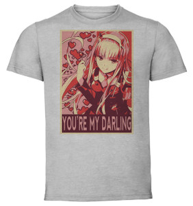 T-Shirt Unisex - Grey - Propaganda - Happy Valentine's Day - Darling In The Franxx - Zero Two T-Shirt Unisex - Grey - Propaganda - Happy Valentine's Day - Darling In The Franxx - Zero Two