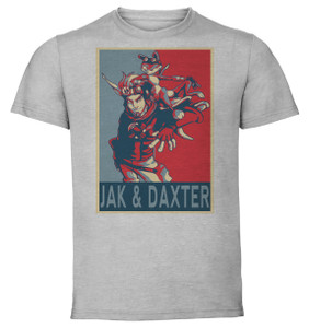 T-Shirt Unisex - Grey - Propaganda - Jak & Daxter Characters T-Shirt Unisex - Grey - Propaganda - Jak & Daxter Characters