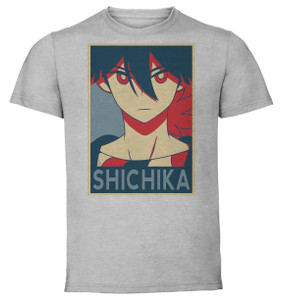 T-Shirt Unisex - Grey - Propaganda - Katanagatari Shichika Var3
