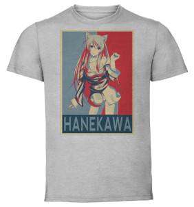T-Shirt Unisex - Grey - Propaganda - Monogatari Hanekawa Tsubasa Cat
