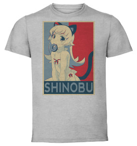 T-Shirt Unisex - Grey - Propaganda - Monogatari - Shinobu Variant T-Shirt Unisex - Grey - Propaganda - Monogatari - Shinobu Variant