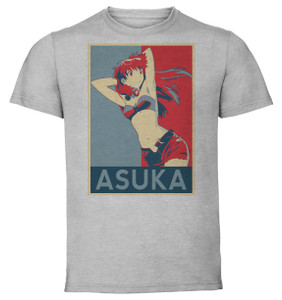 T-Shirt Unisex - Grey - Propaganda - Neon Genesis Evangelion - Asuka Variant 2 T-Shirt Unisex - Grey - Propaganda - Neon Genesis Evangelion - Asuka Variant 2