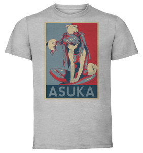 T-Shirt Unisex - Grey - Propaganda - Neon Genesis Evangelion - Asuka Variant 4 T-Shirt Unisex - Grey - Propaganda - Neon Genesis Evangelion - Asuka Variant 4