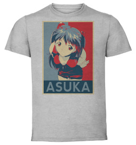 T-Shirt Unisex - Grey - Propaganda - Neon Genesis Evangelion - Asuka Variant 5 T-Shirt Unisex - Grey - Propaganda - Neon Genesis Evangelion - Asuka Variant 5