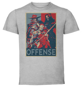 T-Shirt Unisex - Grey - Propaganda - Overwatch Offense