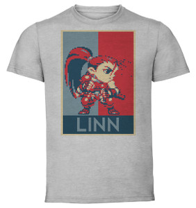 T-Shirt Unisex - Grey - Propaganda - Pixel Art  Darkstalkers - Anita