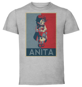 T-Shirt Unisex - Grey - Propaganda - Pixel Art Darkstalkers - Lord Raptor B T-Shirt Unisex - Grey - Propaganda - Pixel Art Darkstalkers - Lord Raptor B