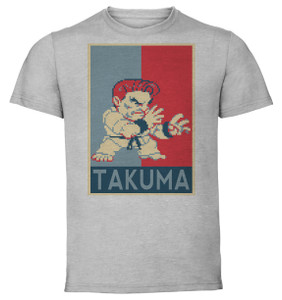 T-Shirt Unisex - Grey - Propaganda - Pixel Art - Art Of Fighting - Takuma T-Shirt Unisex - Grey - Propaganda - Pixel Art - Art Of Fighting - Takuma