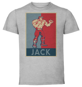 T-Shirt Unisex - Grey - Propaganda - Pixel Art - Cadillac And Dinosaurs - Jack T-Shirt Unisex - Grey - Propaganda - Pixel Art - Cadillac And Dinosaurs - Jack