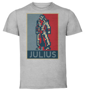 T-Shirt Unisex - Grey - Propaganda - Pixel Art Castlevania Aria Of Sorrow - Julius Belmont T-Shirt Unisex - Grey - Propaganda - Pixel Art Castlevania Aria Of Sorrow - Julius Belmont