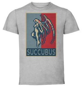 T-Shirt Unisex - Grey - Propaganda - Pixel Art Castlevania Aria Of Sorrow - Succubus T-Shirt Unisex - Grey - Propaganda - Pixel Art Castlevania Aria Of Sorrow - Succubus