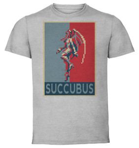 T-Shirt Unisex - Grey - Propaganda - Pixel Art Castlevania Dawn Of Sorrow - Succubus T-Shirt Unisex - Grey - Propaganda - Pixel Art Castlevania Dawn Of Sorrow - Succubus
