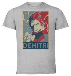 T-Shirt Unisex - Grey - Propaganda - Pixel Art Darkstalkers - Demitri Maximoff B T-Shirt Unisex - Grey - Propaganda - Pixel Art Darkstalkers - Demitri Maximoff B