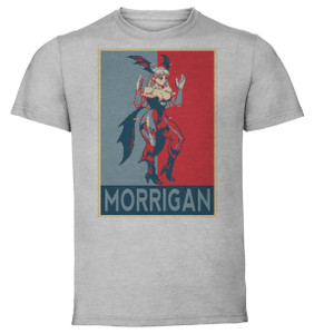 T-Shirt Unisex - Grey - Propaganda - Pixel Art Darkstalkers - Morrigan Aensland T-Shirt Unisex - Grey - Propaganda - Pixel Art Darkstalkers - Morrigan Aensland