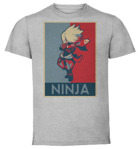 T-Shirt Unisex - Grey - Propaganda - Pixel Art - Disgaea - Ninja