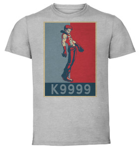 T-Shirt Unisex - Grey - Propaganda - Pixel Art - King Of Fighters - K9999 T-Shirt Unisex - Grey - Propaganda - Pixel Art - King Of Fighters - K9999