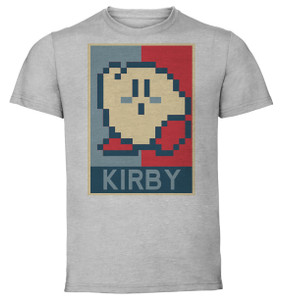 T-Shirt Unisex - Grey - Propaganda - Pixel Art - Kirby Kirby T-Shirt Unisex - Grey - Propaganda - Pixel Art - Kirby Kirby