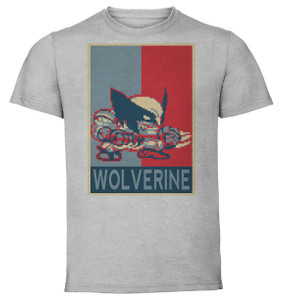 T-Shirt Unisex - Grey - Propaganda - Pixel Art - Marcell Vs Capcom - Wolverine